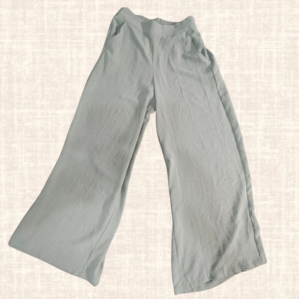 Adrianna Papell Textured Satin Pull On Wide Leg Pant XS Women Festival Flowy